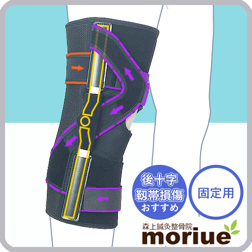 後十字靭帯の膝サポーター｜固定用｜エクスエイドニーＰＣＬ側面